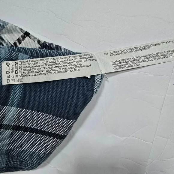 Zara Man Slim Fit Blue/Gray Plaid Button-Up Shirt Size XL/44 - Picture 11 of 12